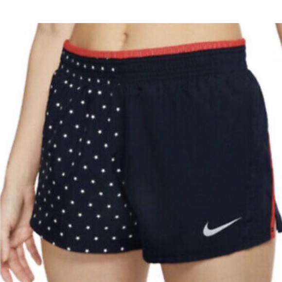 NWT Nike Women's Tempo Printed Lined Running Shorts - Size XS in Navy - Picture 2 of 9